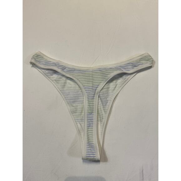 NWOT Vintage Esprit Thong – Blue/Green Striped – Size M - Picture 2 of 3